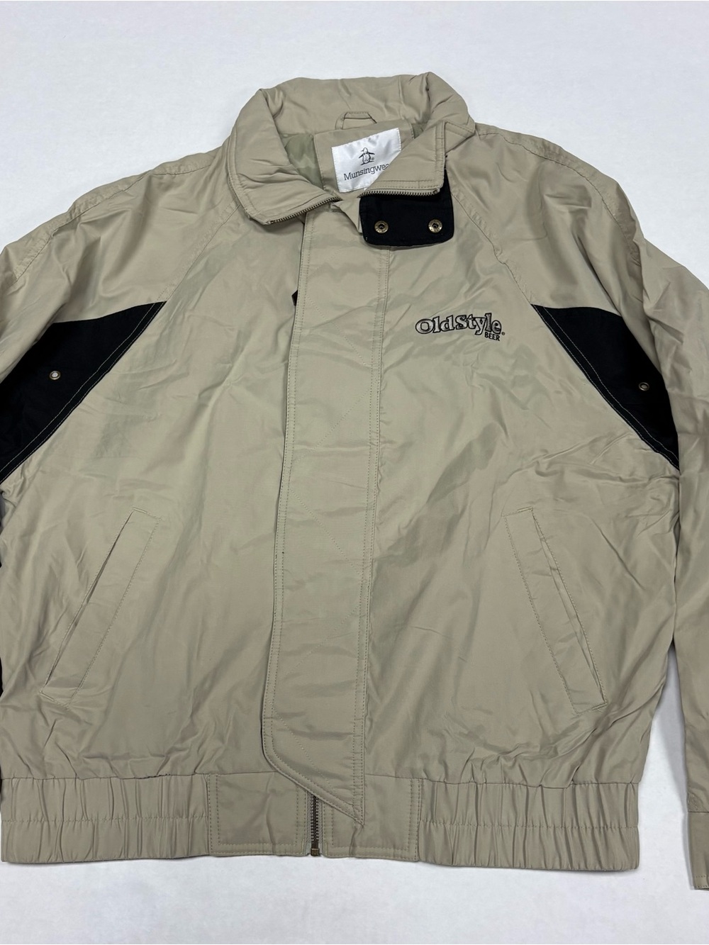 Old style beer Beige and Black Men’s Windbreaker Jacket
